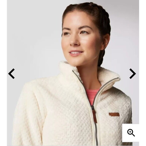 Columbia Womens Large Ivory  Fireside Sherpa Full Zip Jacket Pre-loved - Picture 1 of 6